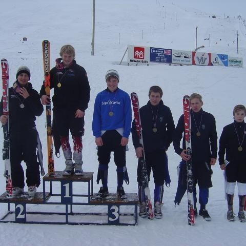 Sigurvegarar í stórsvigi 14 ára drengja