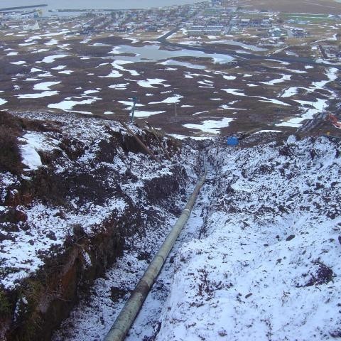 Síðasta brekkan upp að efra húsi var erfiðasti kaflinn á leiðinni.