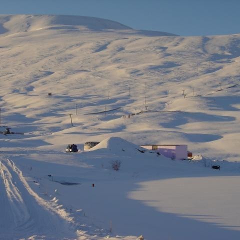 Svæðið er  orðið nokkuð vetrarlegt.